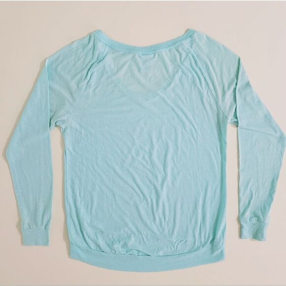 Pink Victoria's Secret Aqua Long Sleeve V-Neck Top - Picture 10 of 10